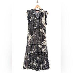 Philosophy Black and White Ruffled Tiered Sundress